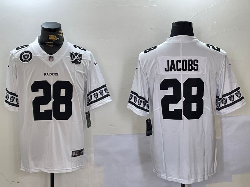 Men Oakland Raiders #28 Jacobs White 2024 Nike Vapor Limited NFL Jersey style 5->oakland raiders->NFL Jersey